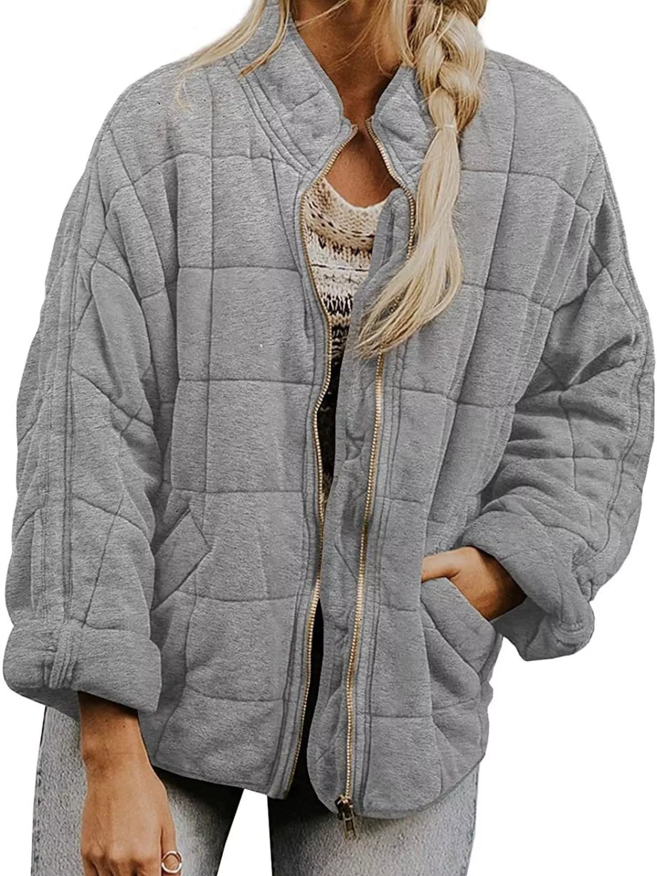 Quilted Zip Up Outerwear