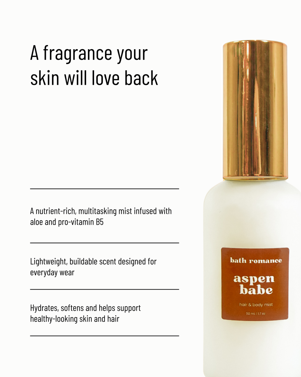 aspen babe - conditioning hair + body mist