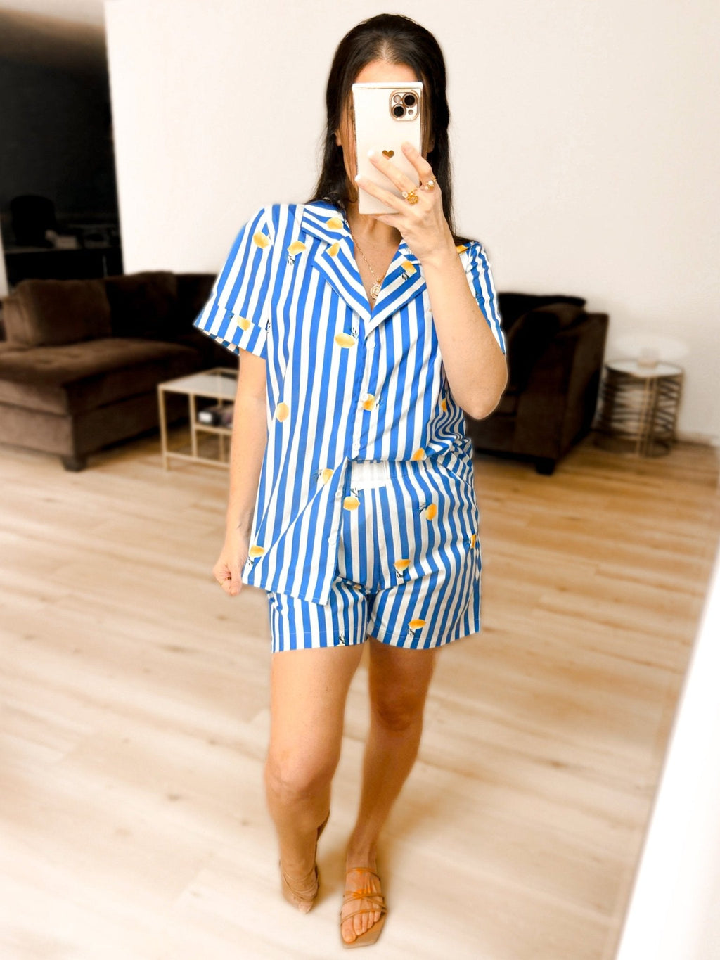 Lemon Drop Coastal Striped Two Piece Set